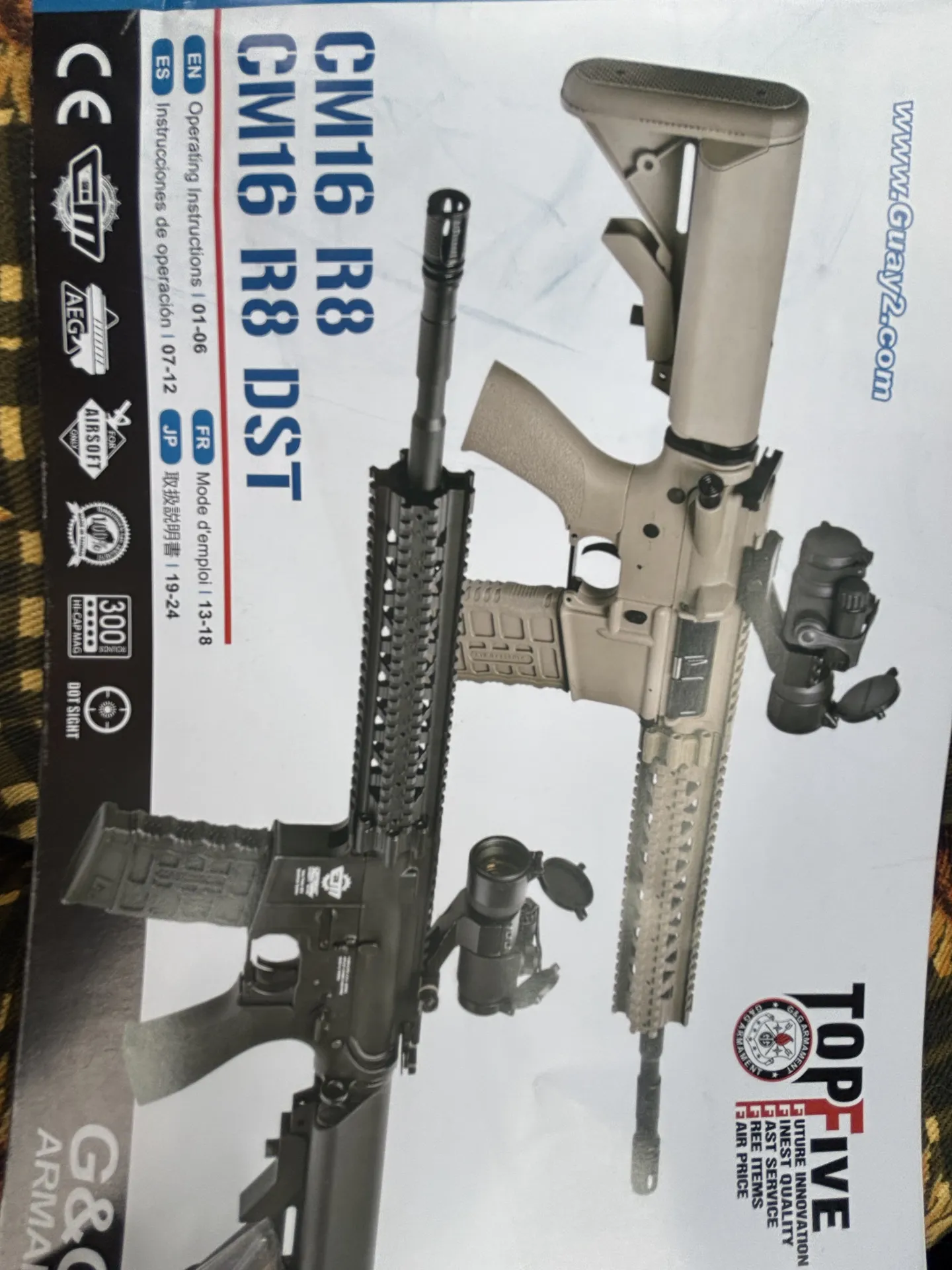 G&G Combat Machine AEG CM16 R8-L with G&G 30mm Aimpoint red dot scope